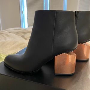 Alexander Wang Black leather Gabi boots with Rose Gold Heel